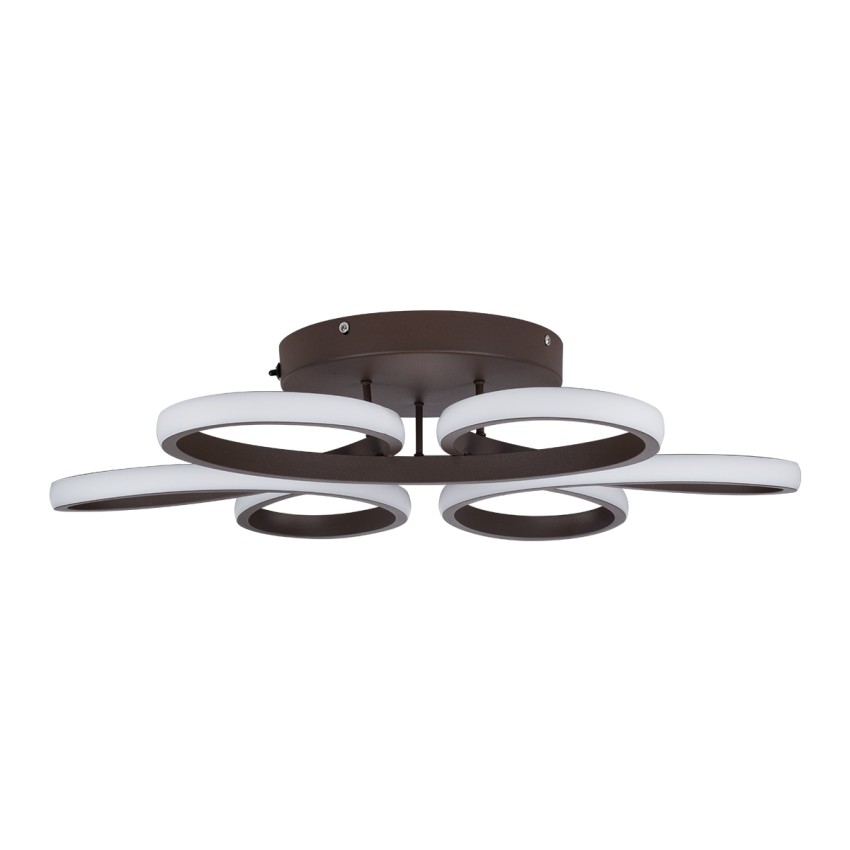 GLOBOSTAR® MARGARET  Μοντέρνο Κρεμαστό Φωτιστικό Οροφής LED 54W 6210lm 360° AC 220-240V IP20 Ρυθμιζόμενο Λευκό CCT με Χειριστήριο από 2700K έως 6000K Dimmable - Lumileds SMD Chip - Καφέ Ματ - Μ57 x Π57 x Υ12cm