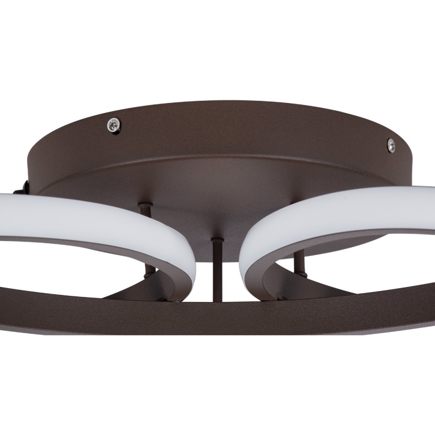 GLOBOSTAR® MARGARET  Μοντέρνο Κρεμαστό Φωτιστικό Οροφής LED 54W 6210lm 360° AC 220-240V IP20 Ρυθμιζόμενο Λευκό CCT με Χειριστήριο από 2700K έως 6000K Dimmable - Lumileds SMD Chip - Καφέ Ματ - Μ57 x Π57 x Υ12cm