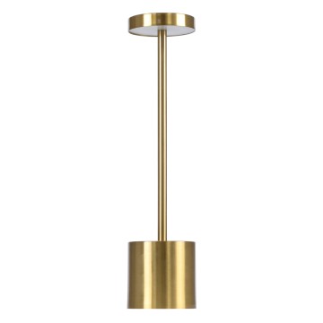 GLOBOSTAR® JOJO  Μοντέρνο Επιτραπέζιο Φωτιστικό LED 1.5W 105lm 120° DC 5V με USB με Επαναφορτιζόμενη Μπαταρία Li-ion 3.7V 1800mAh IP44 Ρυθμιζόμενο Λευκό CCT με Αφή 1500K/4500K/6000K Dimmable - Lumileds SMD Chip - Χρυσό - Μ8 x Π8 x Υ34cm