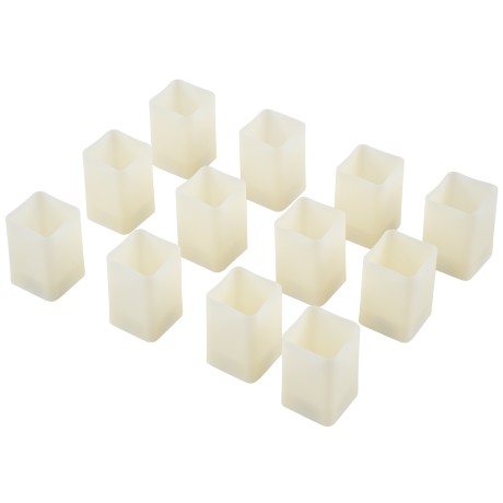CANDLE  ΣΕΤ 12 x Διακοσμητικά Realistic Κεράκια με LED Εφέ Κινούμενης Φλόγας - Μπαταρίας 12 x CR2032 Θερμό Λευκό 2700K Μπεζ L3.7 x W3.7 x H5.5cm