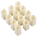 CANDLE  ΣΕΤ 12 x Διακοσμητικά Realistic Κεράκια με LED Εφέ Κινούμενης Φλόγας - Μπαταρίας 12 x CR2032 Θερμό Λευκό 2700K Μπεζ L3.7 x W3.7 x H7.5cm