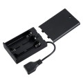 Box Τροφοδοσίας για Γιρλάντες LED USB 2.0 DC 5V με Μπαταρίες 3 x AA (Δεν Περιλαμβάνονται) & Διακόπτη On/Off - Μαύρο