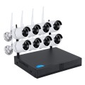 Ασύρματο Καταγραφικό με 8 x Camera 2MP 1080P WiFi  150° Μοιρών - Αδιάβροχο IP66 - Νυχτερινή Όραση με LED IR - Μονή Κατέυθυνση Ομιλίας - Ανιχνευτή Κίνησης - Νυχτερινή Λήψη - Λευκό