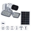 Αυτόνομος Ηλιακός Προβολέας LED SMD 24W 1200lm με IP Camera 1080P 2MP 4G SIM CARD WiFi 150° Ενσωματωμένη Μπαταρία 3200mAh Φωτοβολταϊκό Πάνελ Αισθητήρα Ημέρας-Νύχτας & Ρύθμιση Χρόνου Ανάμματος Αδιάβροχος IP66 Ψυχρό Λευκό 6000K - Ασημί