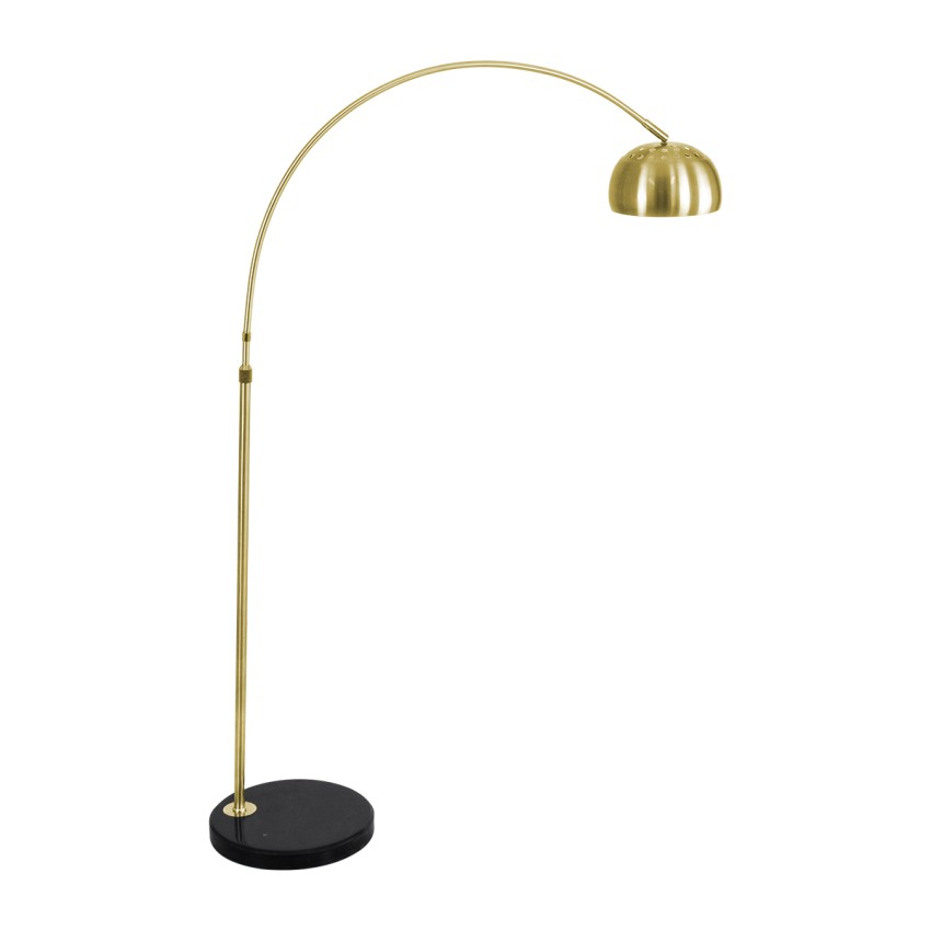 PRAGUE  Μοντέρνο Επιδαπέδιο Φωτιστικό Μονόφωτο 1 x E27 IP20 Χρυσό Μέταλλο με Μαύρο Μάρμαρο - Μ90 x Π29.5 x Υ180cm