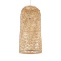 CALERO  Boho Μοντέρνο Κρεμαστό Πλέγμα Μονόφωτο 1 x E27 IP20 Μπεζ Ξύλο - Μ25 x Π25 x Υ50cm