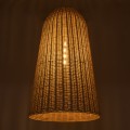 FAROL  Boho Κρεμαστό Φωτιστικό Καμπάνα Μονόφωτο 1 x E27 IP20 Μπεζ Ξύλο - Μ60 x Π60 x Y100cm