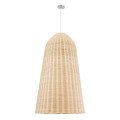 FAROL  Boho Κρεμαστό Φωτιστικό Καμπάνα Μονόφωτο 1 x E27 IP20 Μπεζ Ξύλο - Μ60 x Π60 x Y100cm