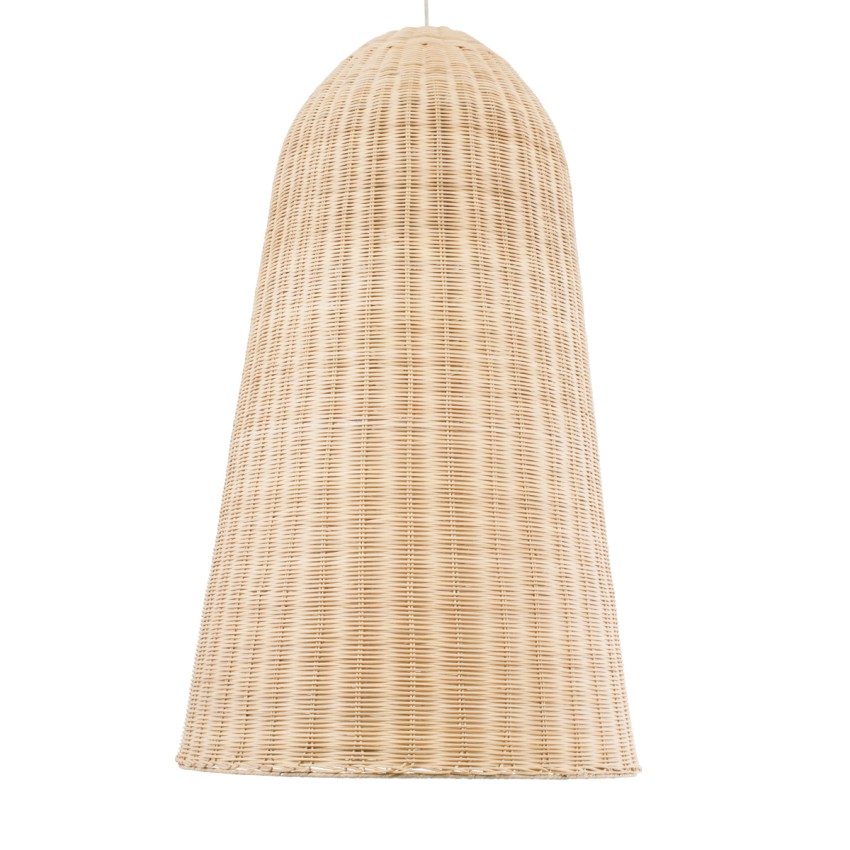 FAROL  Boho Κρεμαστό Φωτιστικό Καμπάνα Μονόφωτο 1 x E27 IP20 Μπεζ Ξύλο - Μ60 x Π60 x Y100cm