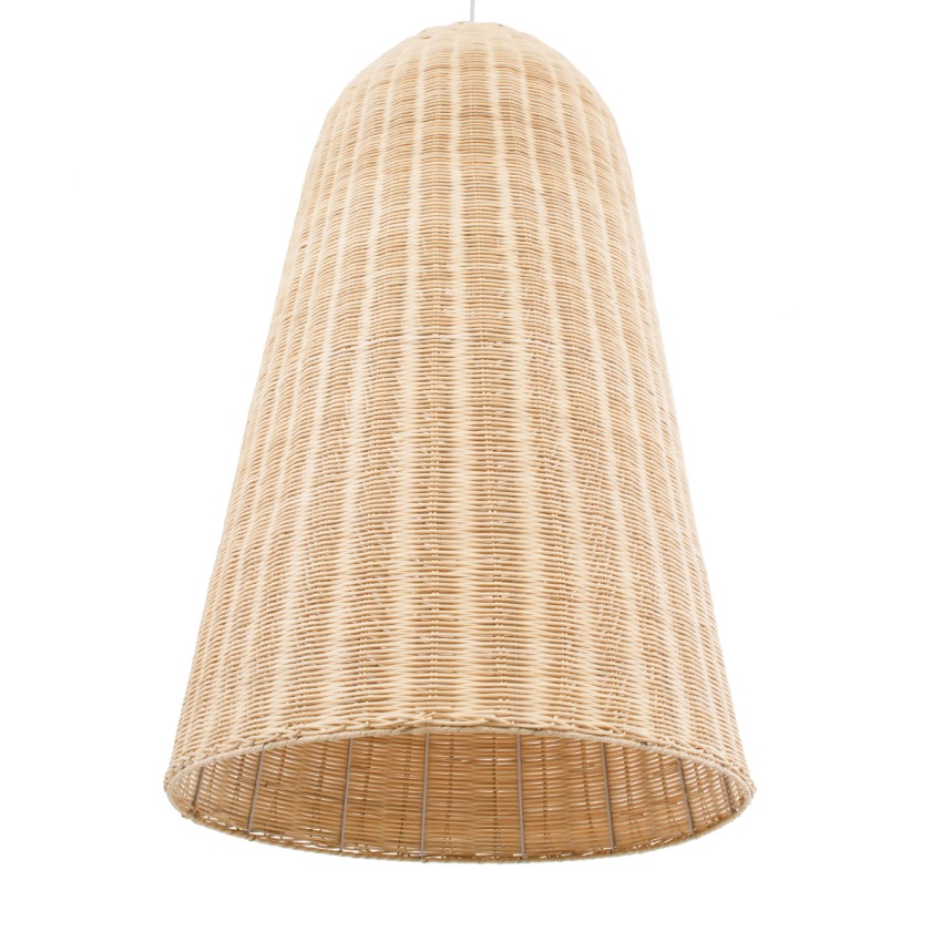 FAROL  Boho Κρεμαστό Φωτιστικό Καμπάνα Μονόφωτο 1 x E27 IP20 Μπεζ Ξύλο - Μ60 x Π60 x Y100cm