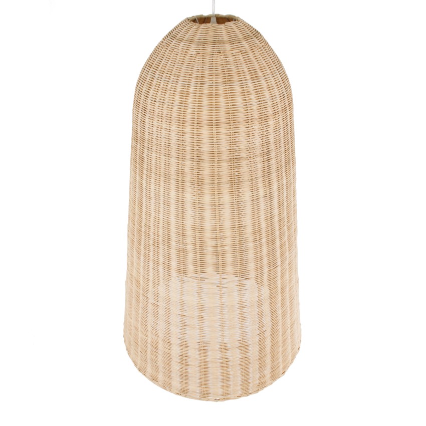 FAROL  Boho Κρεμαστό Φωτιστικό Καμπάνα Μονόφωτο 1 x E27 IP20 Μπεζ Ξύλο - Μ60 x Π60 x Y100cm