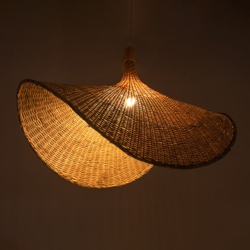 GLOBOSTAR® CUBA  Boho Κρεμαστό Φωτιστικό Οροφής με Ντουί 1 x E27 AC 220-240V IP20 - Μπεζ - Μ80 x Π80 x Υ49cm