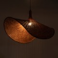 GLOBOSTAR® CUBA  Boho Κρεμαστό Φωτιστικό Οροφής με Ντουί 1 x E27 AC 220-240V IP20 - Καφέ - Μ80 x Π80 x Υ49cm