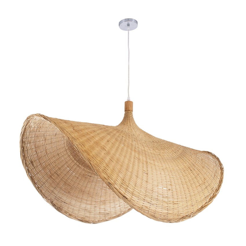 GLOBOSTAR® CUBA  Boho Κρεμαστό Φωτιστικό Οροφής με Ντουί 1 x E27 AC 220-240V IP20 - Μπεζ - Μ100 x Π100 x Υ55cm