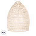 MALIBU  Boho Κρεμαστό Φωτιστικό Καμπάνα Μονόφωτο 1 x E27 IP20 Μπεζ Ξύλο - Μ57 x Π57 x Υ75cm