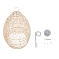 MALIBU  Boho Κρεμαστό Φωτιστικό Καμπάνα Μονόφωτο 1 x E27 IP20 Μπεζ Ξύλο - Μ57 x Π57 x Υ75cm