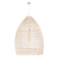 MALIBU  Boho Κρεμαστό Φωτιστικό Καμπάνα Μονόφωτο 1 x E27 IP20 Μπεζ Ξύλο - Μ76 x Π76 x Υ100cm