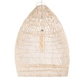 MALIBU  Boho Κρεμαστό Φωτιστικό Καμπάνα Μονόφωτο 1 x E27 IP20 Μπεζ Ξύλο - Μ76 x Π76 x Υ100cm