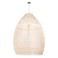 MALIBU  Boho Κρεμαστό Φωτιστικό Καμπάνα Μονόφωτο 1 x E27 IP20 Μπεζ Ξύλο - Μ95 x Π95 x Υ125cm