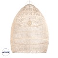 MALIBU  Boho Κρεμαστό Φωτιστικό Καμπάνα Μονόφωτο 1 x E27 IP20 Μπεζ Ξύλο - Μ120 x Π120 x Υ156cm