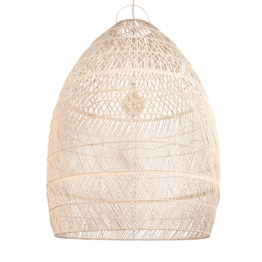 MALIBU  Boho Κρεμαστό Φωτιστικό Καμπάνα Μονόφωτο 1 x E27 IP20 Μπεζ Ξύλο - Μ120 x Π120 x Υ156cm