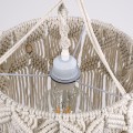CONGO  Boho Κρεμαστό Φωτιστικό Μακραμέ Μονόφωτο 1 x E27 IP20 Μπεζ Ύφασμα - Μ30 x Π30 x Υ50cm