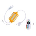 RGB Controller με Ασύρματο Χειριστήριο IR - Μεταλλάκτης Τροφοδοσίας AC/DC 230V IP68 για TUBE 360° Degree Neon Flex LED RGB 4 Pin Max 1500W - Έως 100 Μέτρα