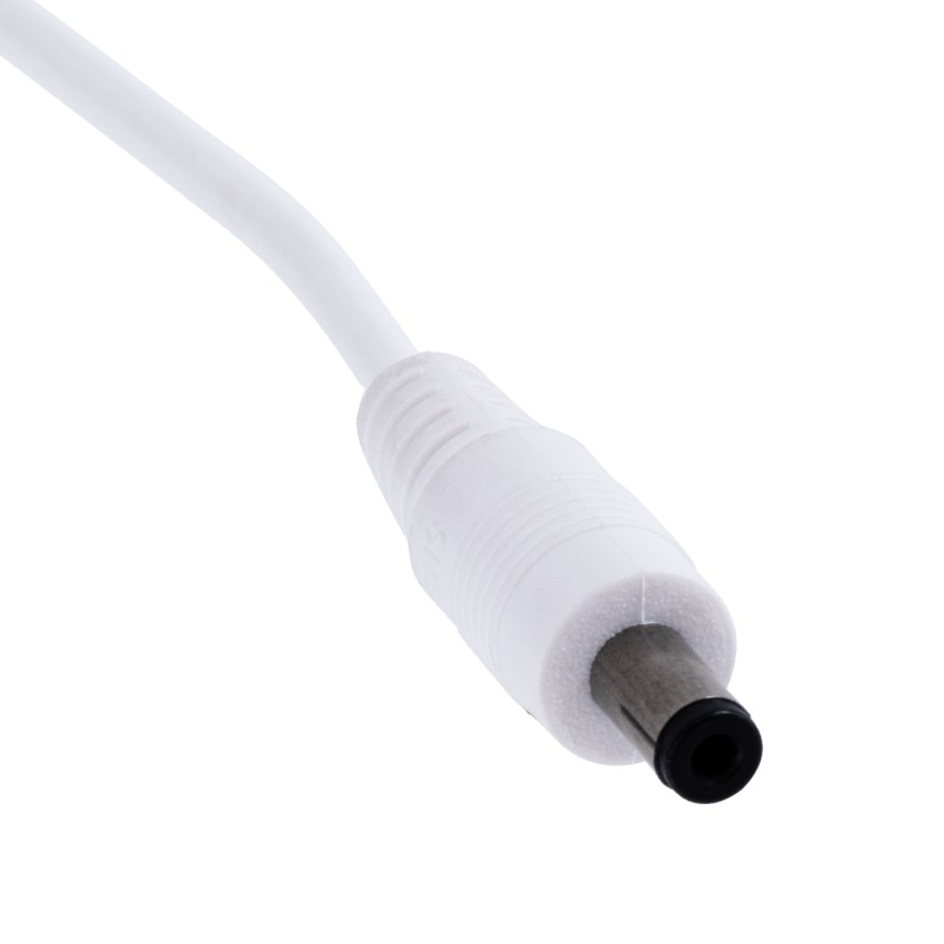 GLOBOSTAR® STRIPDC  Ταχυσύνδεσμος DC Jack 5.5x2.1mm Θηλυκός σε Αρσενικό με Διακόπτη On/Off IP20 - Λευκό - Μ185 x Π1.9 x Υ1.5cm