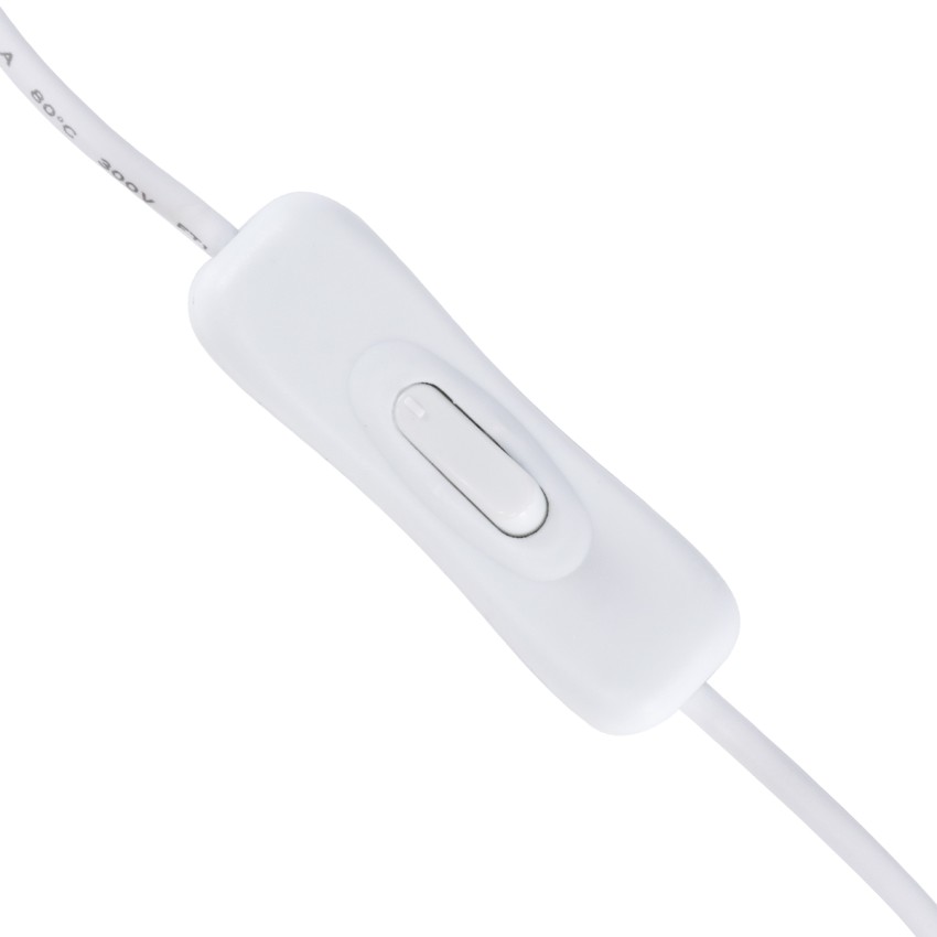 GLOBOSTAR® STRIPDC  Ταχυσύνδεσμος DC Jack 5.5x2.1mm Θηλυκός σε Αρσενικό με Διακόπτη On/Off IP20 - Λευκό - Μ185 x Π1.9 x Υ1.5cm