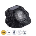 GLOBOSTAR® ROCHLIGHT  Διακοσμητικό Φωτιστικό Κήπου LED 1W 50lm 120° DC 5V με Φωτοβολταϊκό Panel 5V 0.1W & Επαναφορτιζόμενη Μπαταρία Li-ion 3.2V 600mAh Αδιάβροχο IP65 Θερμό Λευκό 2700K - Μ14 x Π13 x Υ11cm