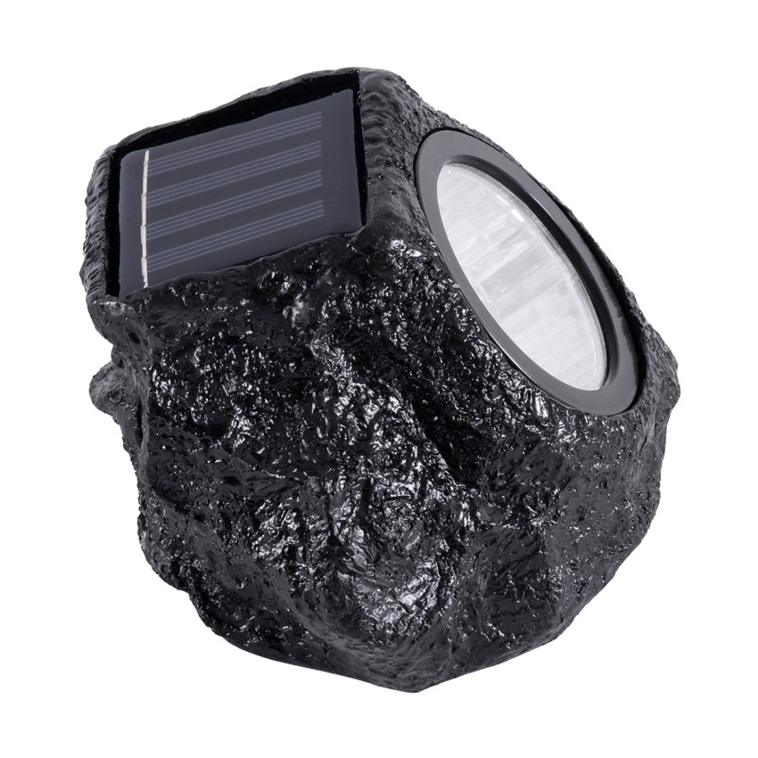 GLOBOSTAR® ROCHLIGHT  Διακοσμητικό Φωτιστικό Κήπου LED 1W 50lm 120° DC 5V με Φωτοβολταϊκό Panel 5V 0.1W & Επαναφορτιζόμενη Μπαταρία Li-ion 3.2V 600mAh Αδιάβροχο IP65 Θερμό Λευκό 2700K - Μ14 x Π13 x Υ11cm