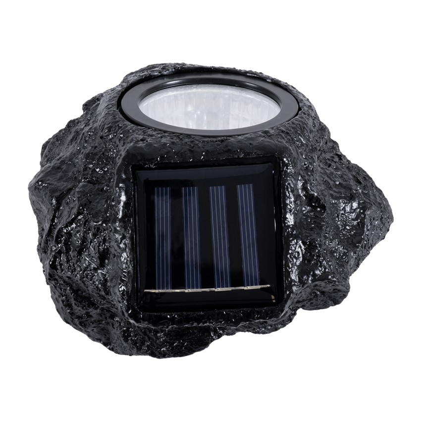 GLOBOSTAR® ROCHLIGHT  Διακοσμητικό Φωτιστικό Κήπου LED 1W 50lm 120° DC 5V με Φωτοβολταϊκό Panel 5V 0.1W & Επαναφορτιζόμενη Μπαταρία Li-ion 3.2V 600mAh Αδιάβροχο IP65 Θερμό Λευκό 2700K - Μ14 x Π13 x Υ11cm