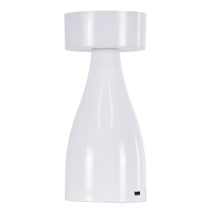 DOLLY  Μοντέρνο Επιτραπέζιο Φωτιστικό Πορτατίφ LED 1.5W 105lm 120° DC 5V Επαναφορτιζόμενο με Μπαταρία Li-ion 1800mAh - Διακόπτη Αφής με 3 Εναλλαγές Φωτισμού CCT Θερμό - Φυσικό - Ψυχρό 1500K - 4500K - 6000K Dimmable - D9 x 21cm - Λευκό