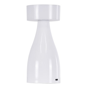 DOLLY  Μοντέρνο Επιτραπέζιο Φωτιστικό Πορτατίφ LED 1.5W 105lm 120° DC 5V Επαναφορτιζόμενο με Μπαταρία Li-ion 1800mAh - Διακόπτη Αφής με 3 Εναλλαγές Φωτισμού CCT Θερμό - Φυσικό - Ψυχρό 1500K - 4500K - 6000K Dimmable - D9 x 21cm - Λευκό