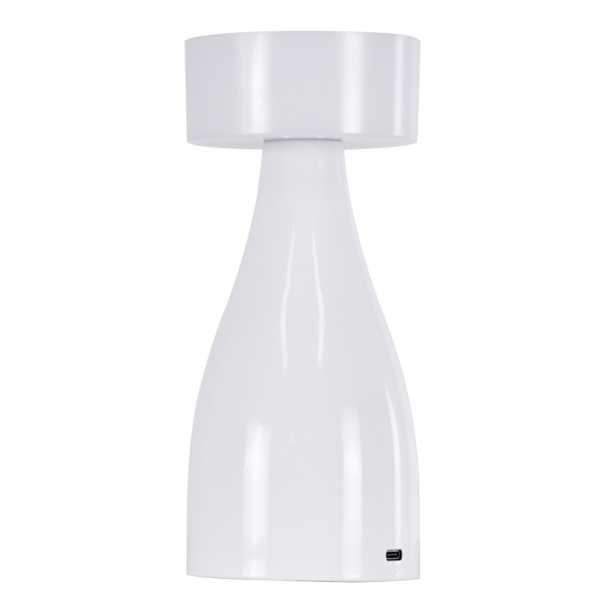 DOLLY  Μοντέρνο Επιτραπέζιο Φωτιστικό Πορτατίφ LED 1.5W 105lm 120° DC 5V Επαναφορτιζόμενο με Μπαταρία Li-ion 1800mAh - Διακόπτη Αφής με 3 Εναλλαγές Φωτισμού CCT Θερμό - Φυσικό - Ψυχρό 1500K - 4500K - 6000K Dimmable - D9 x 21cm - Λευκό