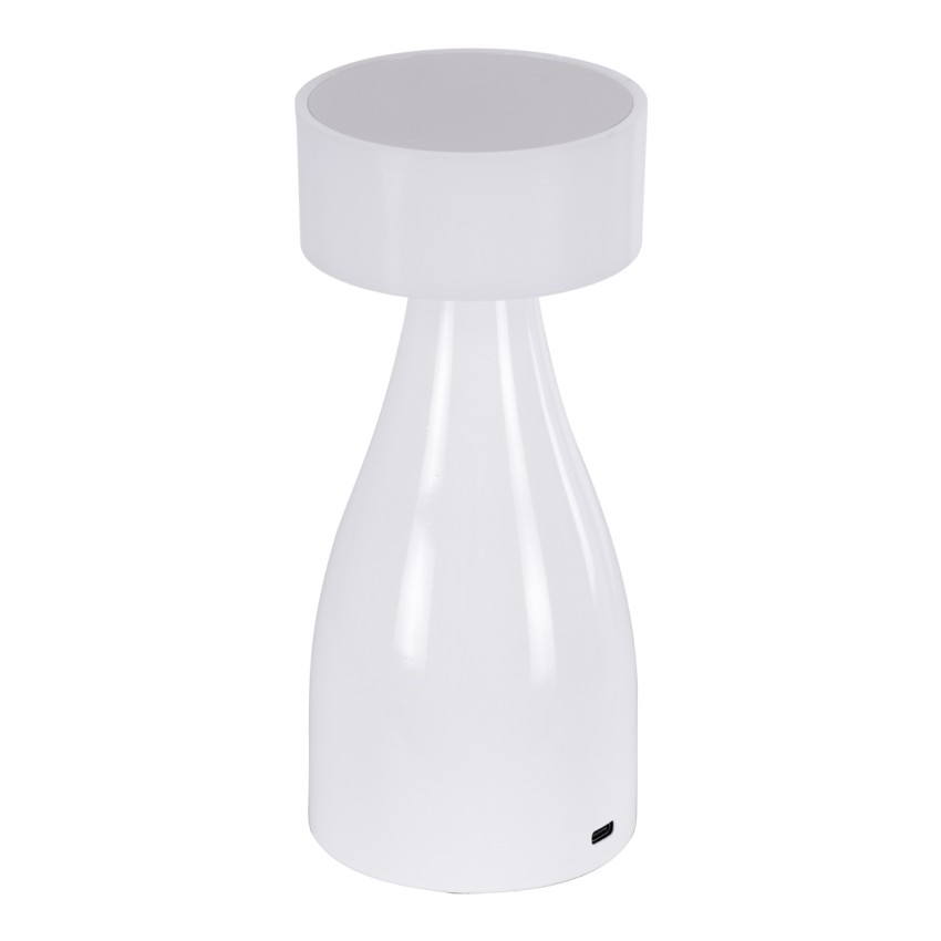 DOLLY  Μοντέρνο Επιτραπέζιο Φωτιστικό Πορτατίφ LED 1.5W 105lm 120° DC 5V Επαναφορτιζόμενο με Μπαταρία Li-ion 1800mAh - Διακόπτη Αφής με 3 Εναλλαγές Φωτισμού CCT Θερμό - Φυσικό - Ψυχρό 1500K - 4500K - 6000K Dimmable - D9 x 21cm - Λευκό