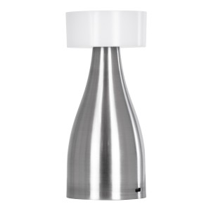 DOLLY  Μοντέρνο Επιτραπέζιο Φωτιστικό Πορτατίφ LED 1.5W 105lm 120° DC 5V Επαναφορτιζόμενο με Μπαταρία Li-ion 1800mAh - Διακόπτη Αφής με 3 Εναλλαγές Φωτισμού CCT Θερμό - Φυσικό - Ψυχρό 1500K - 4500K - 6000K Dimmable - D9 x 21cm - Ασημί