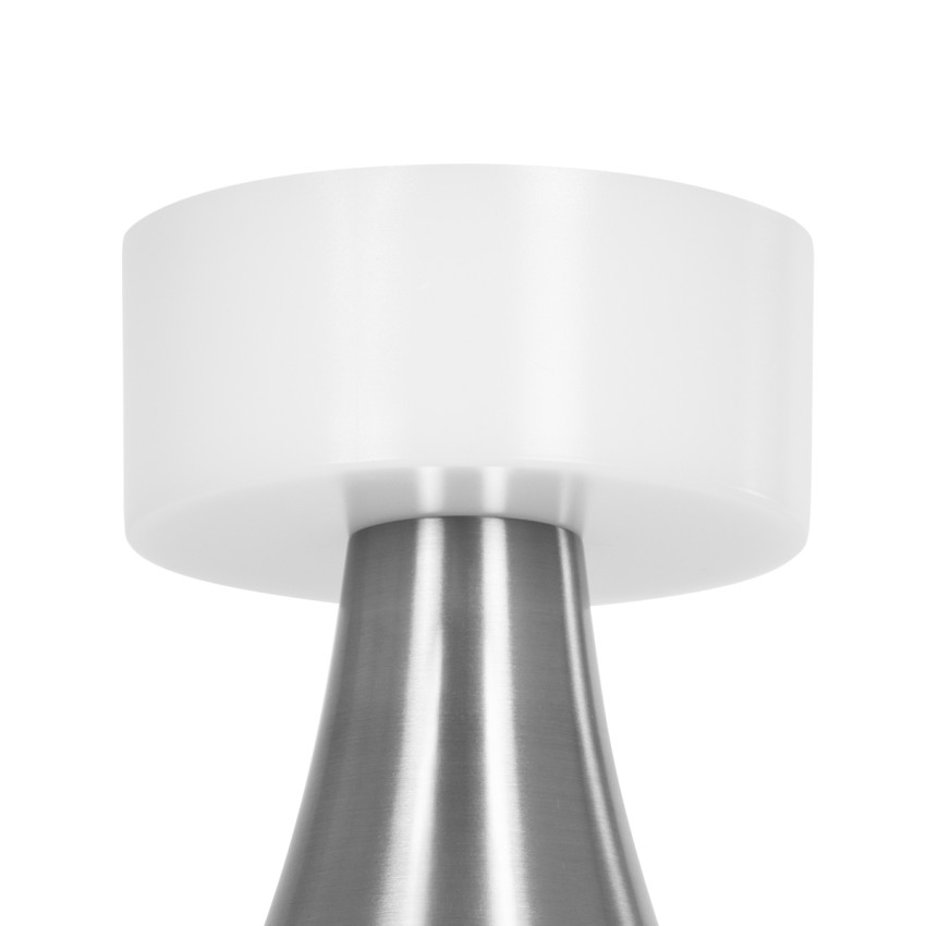 DOLLY  Μοντέρνο Επιτραπέζιο Φωτιστικό Πορτατίφ LED 1.5W 105lm 120° DC 5V Επαναφορτιζόμενο με Μπαταρία Li-ion 1800mAh - Διακόπτη Αφής με 3 Εναλλαγές Φωτισμού CCT Θερμό - Φυσικό - Ψυχρό 1500K - 4500K - 6000K Dimmable - D9 x 21cm - Ασημί