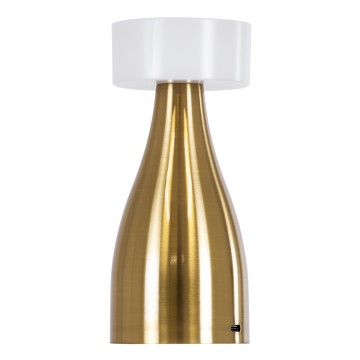 DOLLY  Μοντέρνο Επιτραπέζιο Φωτιστικό Πορτατίφ LED 1.5W 105lm 120° DC 5V Επαναφορτιζόμενο με Μπαταρία Li-ion 1800mAh - Διακόπτη Αφής με 3 Εναλλαγές Φωτισμού CCT Θερμό - Φυσικό - Ψυχρό 1500K - 4500K - 6000K Dimmable - D9 x 21cm - Χρυσό