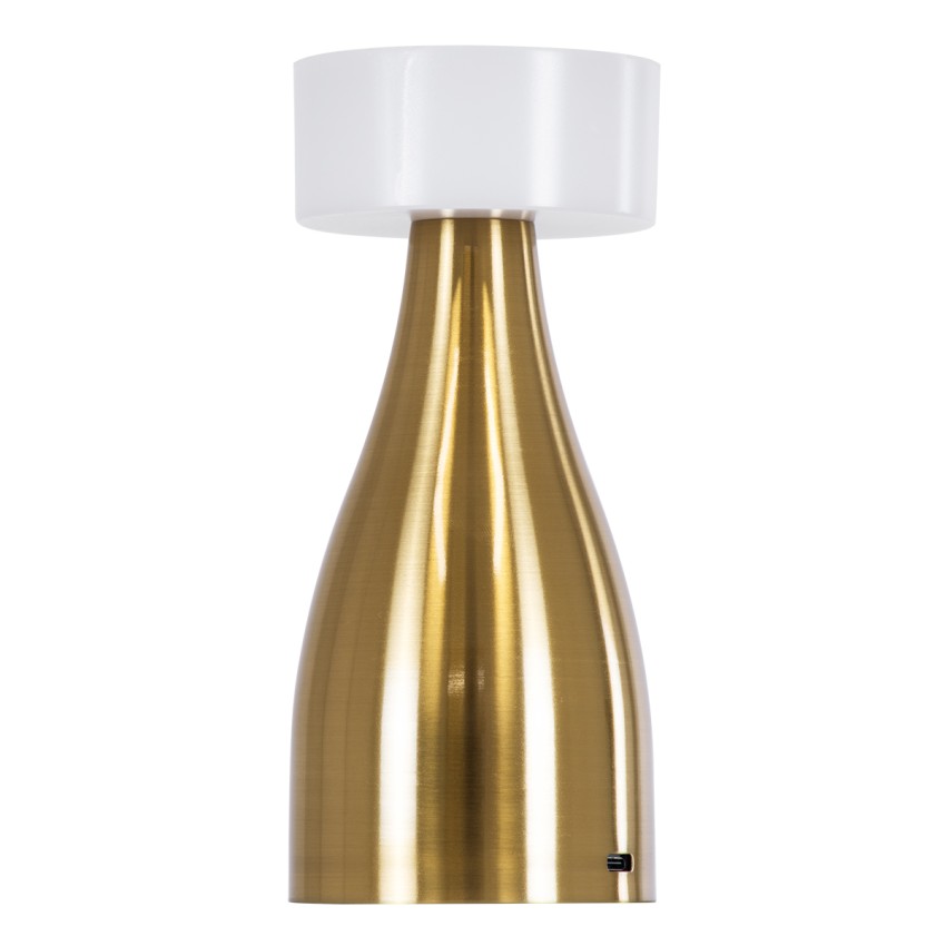 DOLLY  Μοντέρνο Επιτραπέζιο Φωτιστικό Πορτατίφ LED 1.5W 105lm 120° DC 5V Επαναφορτιζόμενο με Μπαταρία Li-ion 1800mAh - Διακόπτη Αφής με 3 Εναλλαγές Φωτισμού CCT Θερμό - Φυσικό - Ψυχρό 1500K - 4500K - 6000K Dimmable - D9 x 21cm - Χρυσό