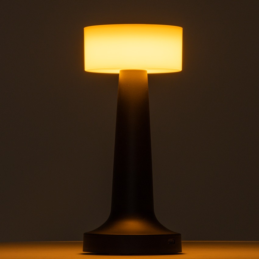 NANNA  Μοντέρνο Επιτραπέζιο Φωτιστικό Πορτατίφ LED 1.5W 105lm 120° DC 5V Επαναφορτιζόμενο με Μπαταρία Li-ion 1800mAh - Διακόπτη Αφής με 3 Εναλλαγές Φωτισμού CCT Θερμό - Φυσικό - Ψυχρό 1500K - 4500K - 6000K Dimmable - D9 x 21cm - Λευκό