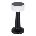 NANNA  Μοντέρνο Επιτραπέζιο Φωτιστικό Πορτατίφ LED 1.5W 105lm 120° DC 5V Επαναφορτιζόμενο με Μπαταρία Li-ion 1800mAh - Διακόπτη Αφής με 3 Εναλλαγές Φωτισμού CCT Θερμό - Φυσικό - Ψυχρό 1500K - 4500K - 6000K Dimmable - D9 x 21cm - Μαύρο