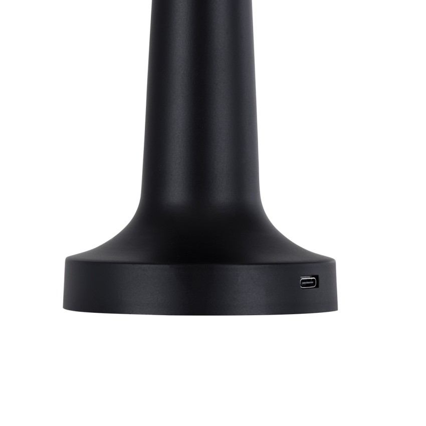 NANNA  Μοντέρνο Επιτραπέζιο Φωτιστικό Πορτατίφ LED 1.5W 105lm 120° DC 5V Επαναφορτιζόμενο με Μπαταρία Li-ion 1800mAh - Διακόπτη Αφής με 3 Εναλλαγές Φωτισμού CCT Θερμό - Φυσικό - Ψυχρό 1500K - 4500K - 6000K Dimmable - D9 x 21cm - Μαύρο