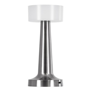 NANNA  Μοντέρνο Επιτραπέζιο Φωτιστικό Πορτατίφ LED 1.5W 105lm 120° DC 5V Επαναφορτιζόμενο με Μπαταρία Li-ion 1800mAh - Διακόπτη Αφής με 3 Εναλλαγές Φωτισμού CCT Θερμό - Φυσικό - Ψυχρό 1500K - 4500K - 6000K Dimmable - D9 x 21cm - Ασημί