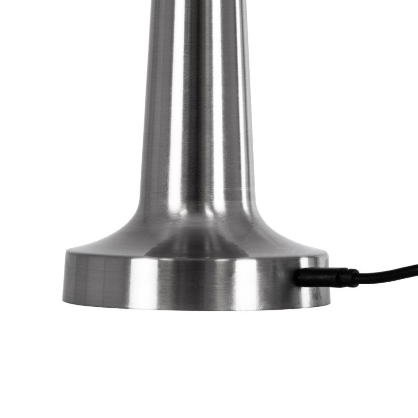 NANNA  Μοντέρνο Επιτραπέζιο Φωτιστικό Πορτατίφ LED 1.5W 105lm 120° DC 5V Επαναφορτιζόμενο με Μπαταρία Li-ion 1800mAh - Διακόπτη Αφής με 3 Εναλλαγές Φωτισμού CCT Θερμό - Φυσικό - Ψυχρό 1500K - 4500K - 6000K Dimmable - D9 x 21cm - Ασημί