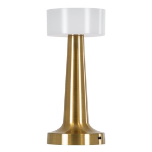 NANNA  Μοντέρνο Επιτραπέζιο Φωτιστικό Πορτατίφ LED 1.5W 105lm 120° DC 5V Επαναφορτιζόμενο με Μπαταρία Li-ion 1800mAh - Διακόπτη Αφής με 3 Εναλλαγές Φωτισμού CCT Θερμό - Φυσικό - Ψυχρό 1500K - 4500K - 6000K Dimmable - D9 x 21cm - Χρυσό