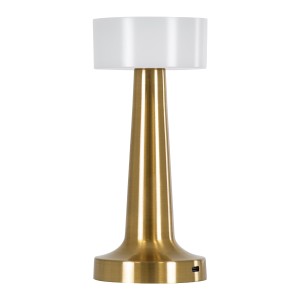 NANNA  Μοντέρνο Επιτραπέζιο Φωτιστικό Πορτατίφ LED 1.5W 105lm 120° DC 5V Επαναφορτιζόμενο με Μπαταρία Li-ion 1800mAh - Διακόπτη Αφής με 3 Εναλλαγές Φωτισμού CCT Θερμό - Φυσικό - Ψυχρό 1500K - 4500K - 6000K Dimmable - D9 x 21cm - Χρυσό