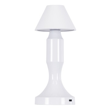 LUNNA  Μοντέρνο Επιτραπέζιο Φωτιστικό Πορτατίφ LED 1.5W 105lm 120° DC 5V Επαναφορτιζόμενο με Μπαταρία Li-ion 1800mAh - Διακόπτη Αφής με 3 Εναλλαγές Φωτισμού CCT Θερμό - Φυσικό - Ψυχρό 1500K - 4500K - 6000K Dimmable - D9 x 23cm - Λευκό