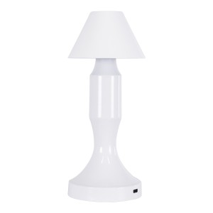 LUNNA  Μοντέρνο Επιτραπέζιο Φωτιστικό Πορτατίφ LED 1.5W 105lm 120° DC 5V Επαναφορτιζόμενο με Μπαταρία Li-ion 1800mAh - Διακόπτη Αφής με 3 Εναλλαγές Φωτισμού CCT Θερμό - Φυσικό - Ψυχρό 1500K - 4500K - 6000K Dimmable - D9 x 23cm - Λευκό