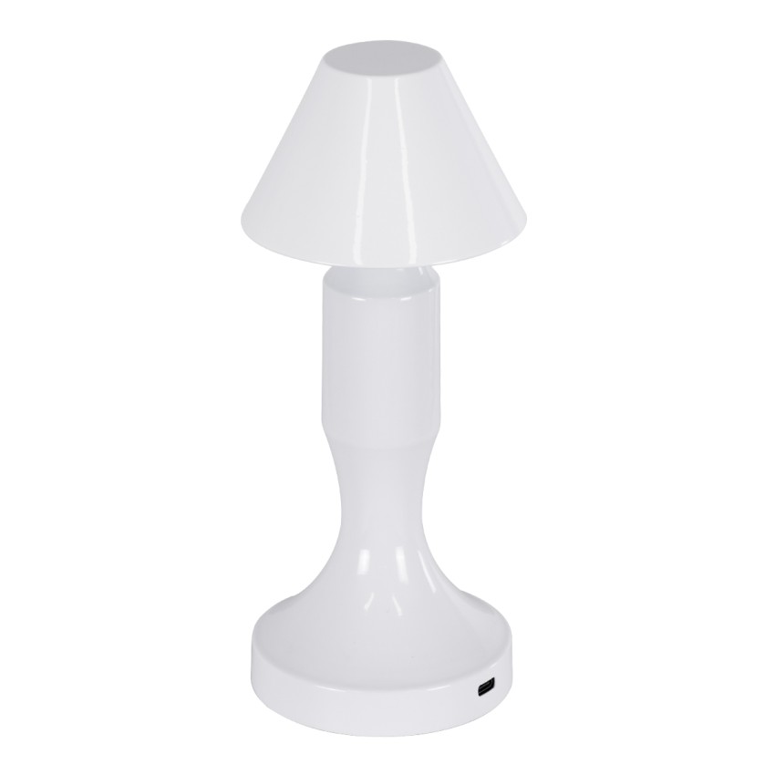 LUNNA  Μοντέρνο Επιτραπέζιο Φωτιστικό Πορτατίφ LED 1.5W 105lm 120° DC 5V Επαναφορτιζόμενο με Μπαταρία Li-ion 1800mAh - Διακόπτη Αφής με 3 Εναλλαγές Φωτισμού CCT Θερμό - Φυσικό - Ψυχρό 1500K - 4500K - 6000K Dimmable - D9 x 23cm - Λευκό